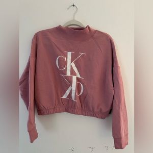 Pink Cropped Calvin Klein Crewneck